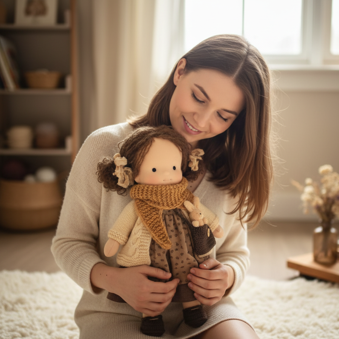 Terrie | Handcrafted Waldorf Doll – Natural Cotton Toy UK