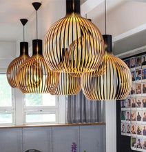 Handcrafted Wooden Pendant Light – Rustic Modern Ceiling Lamp