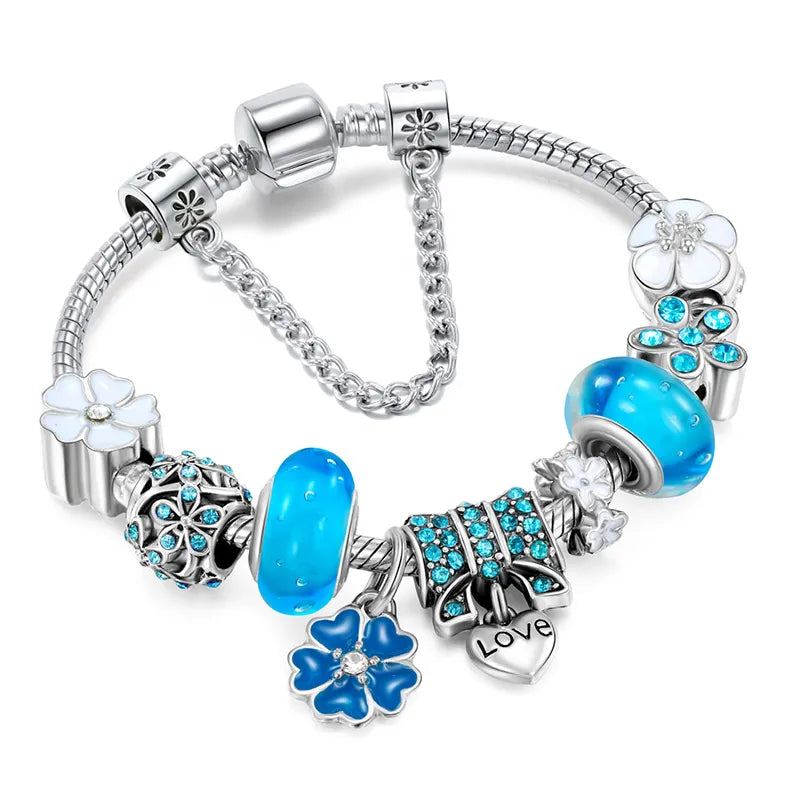 Oakberry London | Elegant Floral Charm Bracelet - Perfect Gift for Her