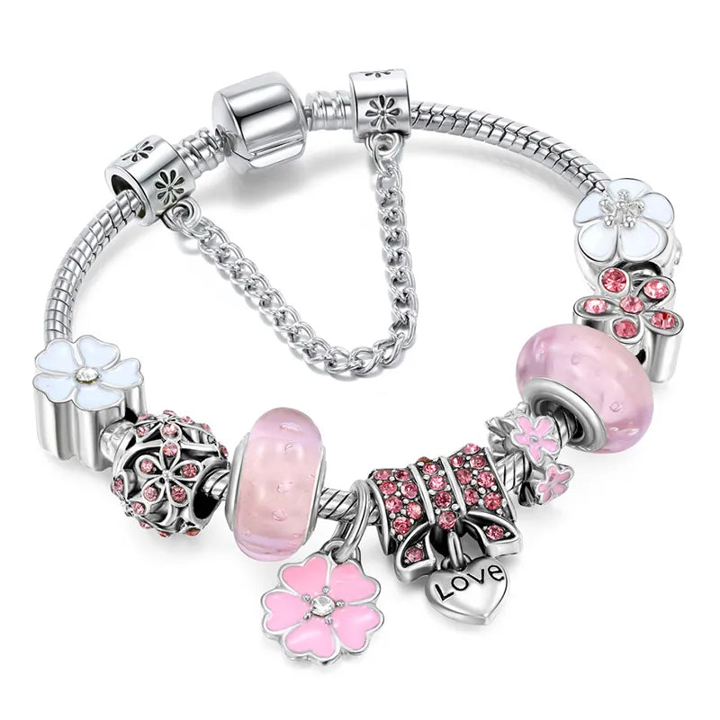 Oakberry London | Elegant Floral Charm Bracelet - Perfect Gift for Her