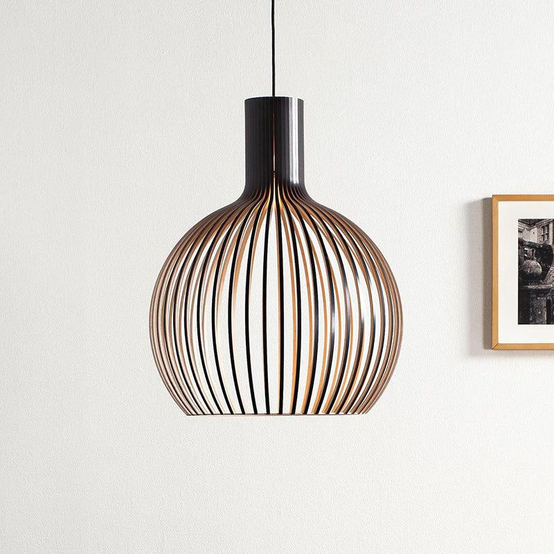Handcrafted Wooden Pendant Light – Rustic Modern Ceiling Lamp