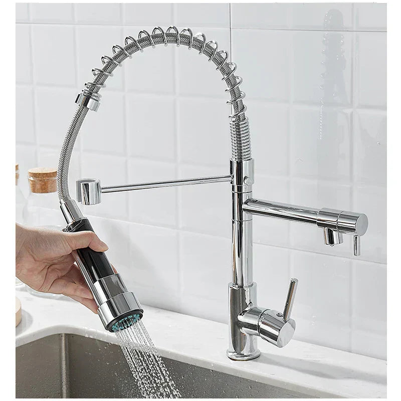 Trixie | DualFlow Kitchen Tap – Modern Dual Outlet Mixer Faucet for Hot & Cold Water