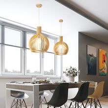 Handcrafted Wooden Pendant Light – Rustic Modern Ceiling Lamp