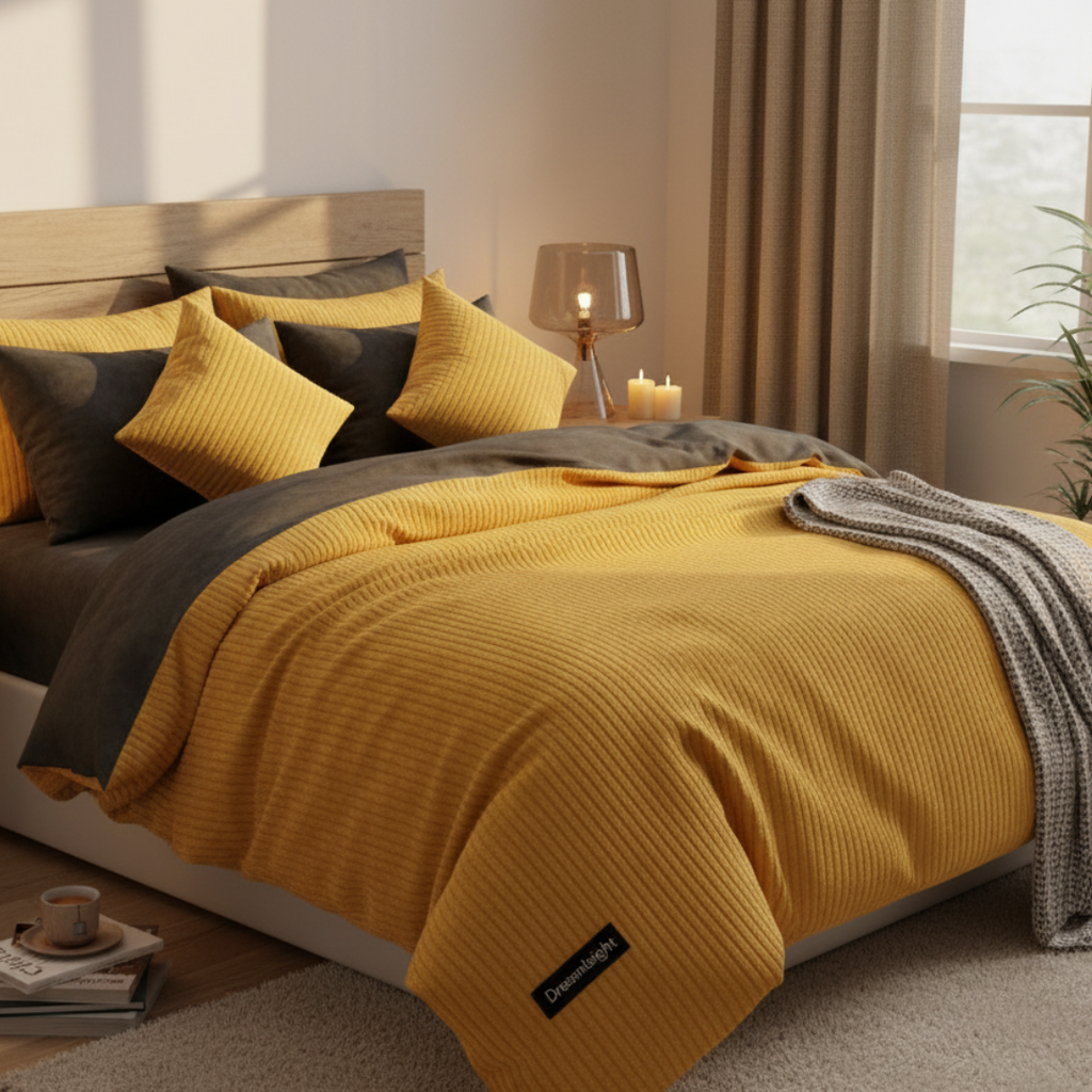 Nixon | Luxury Corduroy Velvet Bedding Set – Soft & Warm UK