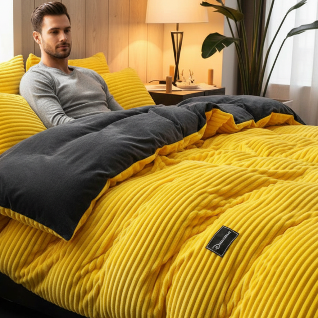 Nixon | Luxury Corduroy Velvet Bedding Set – Soft & Warm UK