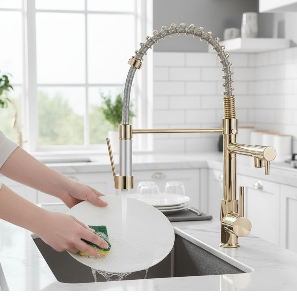Trixie | DualFlow Kitchen Tap – Modern Dual Outlet Mixer Faucet for Hot & Cold Water