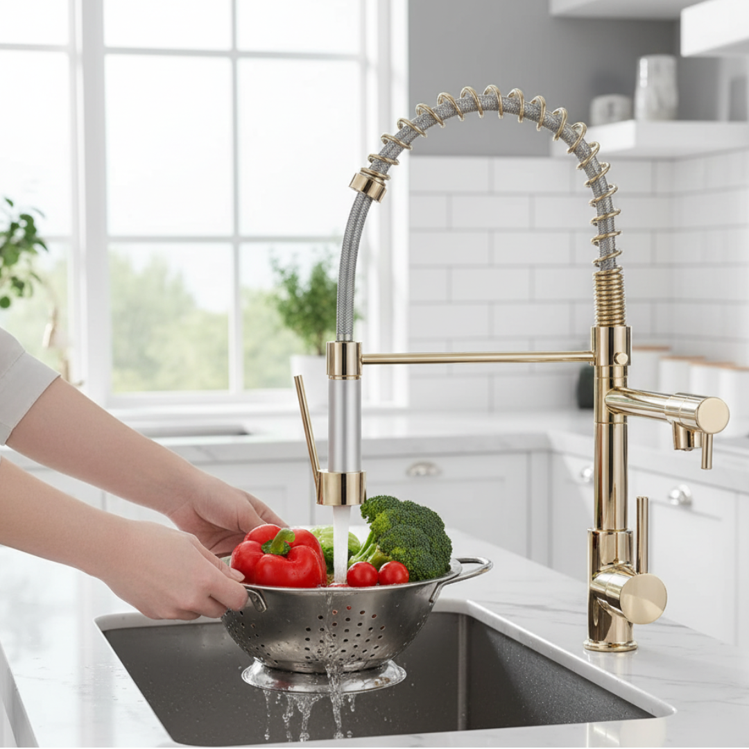 Trixie | DualFlow Kitchen Tap – Modern Dual Outlet Mixer Faucet for Hot & Cold Water