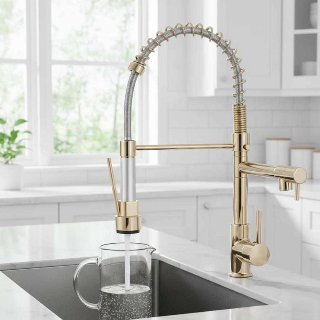 Trixie | DualFlow Kitchen Tap – Modern Dual Outlet Mixer Faucet for Hot & Cold Water