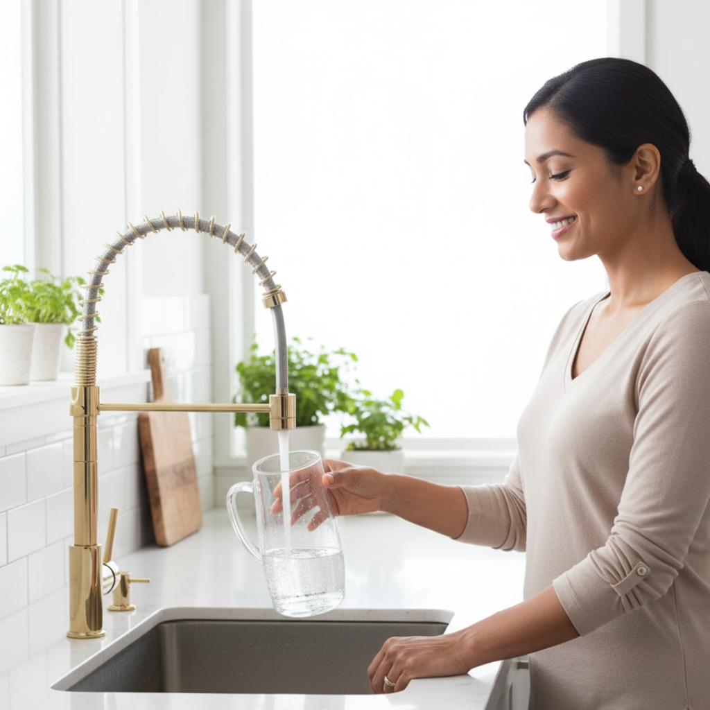 Trixie | DualFlow Kitchen Tap – Modern Dual Outlet Mixer Faucet for Hot & Cold Water