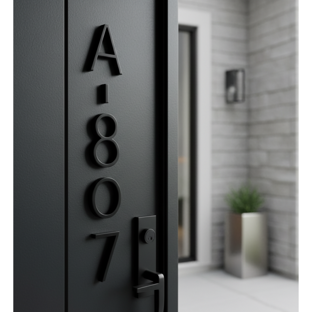 Modern Black House Numbers – Sleek Outdoor Address Signage
