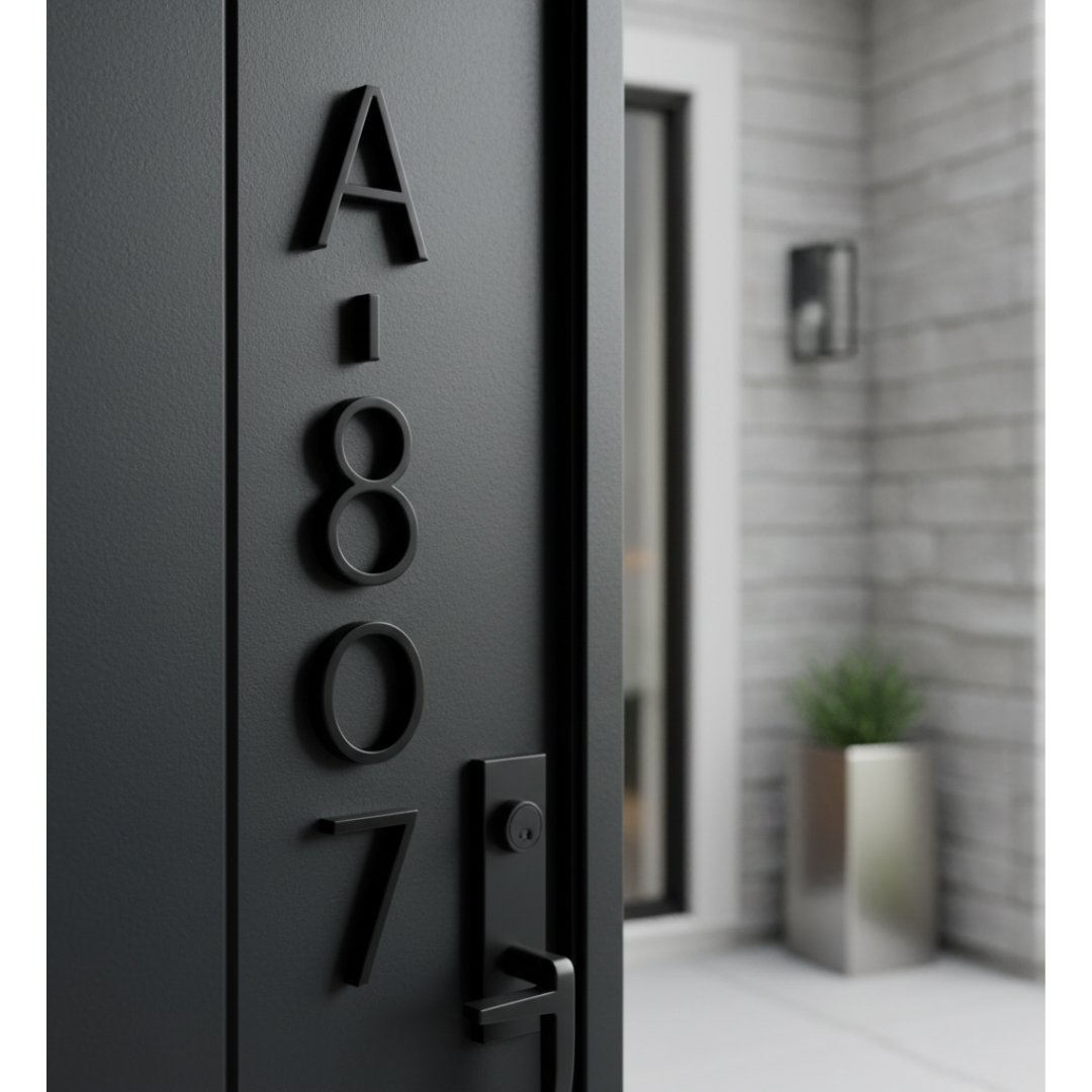 Modern Black House Numbers – Sleek Outdoor Address Signage