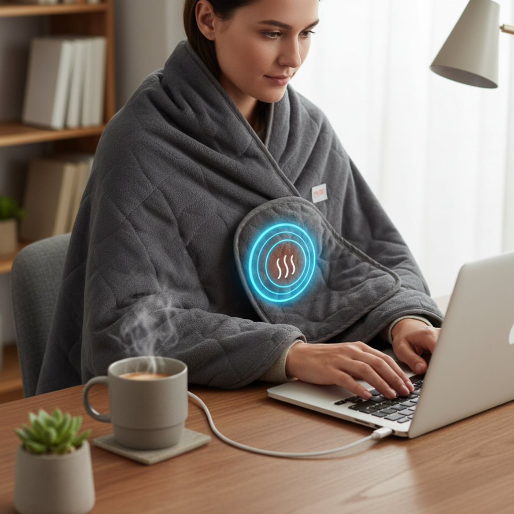 Mansel | USB Heated Blanket – Portable Electric Throw for Office, Travel & Home Comfort
