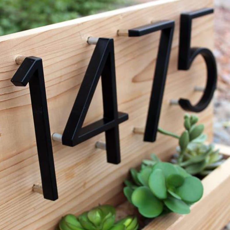 Modern Black House Numbers – Sleek Outdoor Address Signage