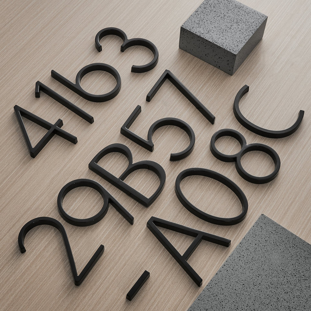 Modern Black House Numbers – Sleek Outdoor Address Signage